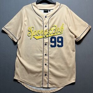 Nickelodeon SpongeBob Square Pants Baseball  Jersey #99 beige Adult Size Medium
